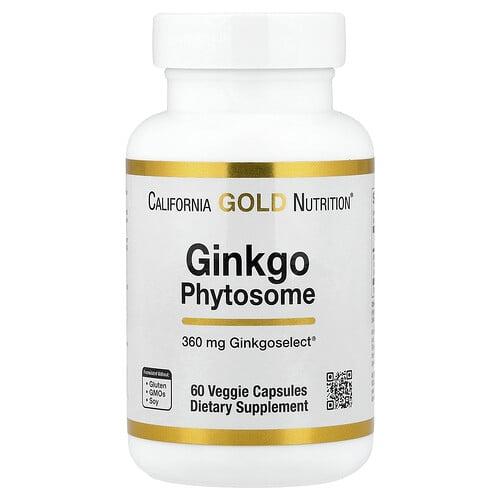 California Gold Nutrition Ginkgo Phytosome 360 Mg 60 Veggie Capsules