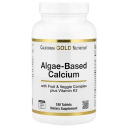 California Gold Nutrition Algae Based Calcium With Vitamin D3 And Magnesium Organic Strawberry Raspberry And Blueberry 180 Tablets