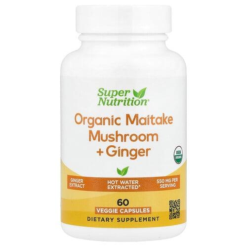 Super Nutrition Organic Maitake Mushroom Ginger 60 Veggie Capsules