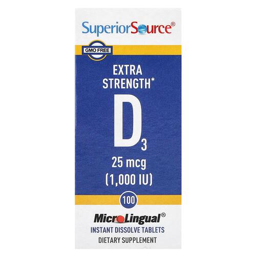 Superior Source D3 25 Mcg 1 000 Iu 100 Microlingual Instant Dissolve Tablets
