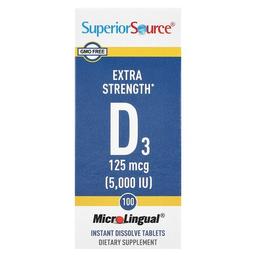 Superior Source D3 125 Mcg 5 000 Iu 100 Microlingual Instant Dissolve Tablets