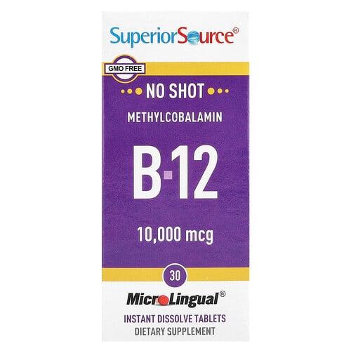 Superior Source Methylcobalamin B 12 10 000 Mcg 30 Microlingual Instant Dissolve Tablets product image