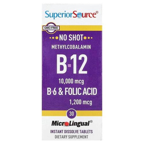 Superior Source B 12 B 6 Folic Acid 30 Microlingual Instant Dissolve Tablets