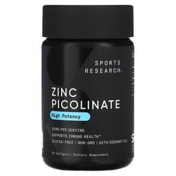 Sports Research Zinc Picolinate High Potency 50 Mg 60 Softgels
