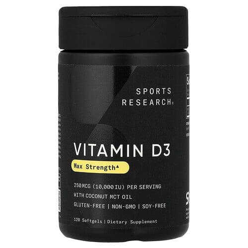 Sports Research Vitamin D3 250 Mcg 10 000 Iu 120 Softgels