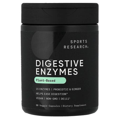 Sports Research Digestive Enzymes Plant Based 90 Veggie Capsules