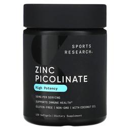 Sports Research Zinc Picolinate High Potency 50 Mg 120 Softgels