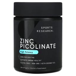 Sports Research Zinc Picolinate High Potency 30 Mg 180 Softgels
