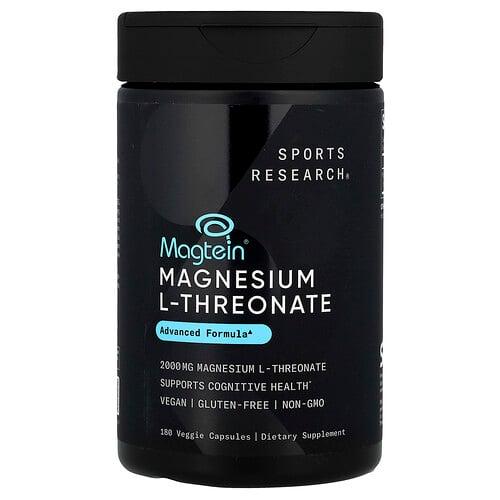 Sports Research Magtein Magnesium L Threonate 180 Veggie Capsules 666 Mg Per Capsule