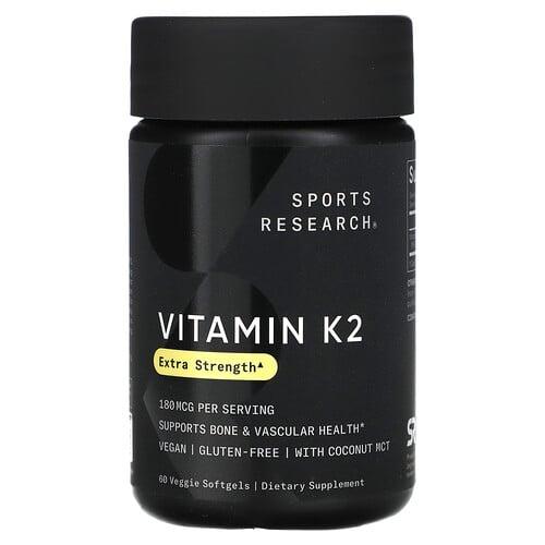 Sports Research Vitamin K2 180 Mcg 60 Veggie Softgels