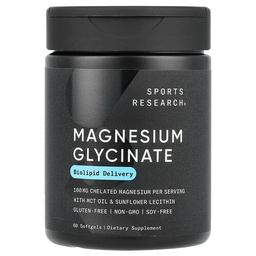 Sports Research Magnesium Glycinate 60 Softgels 80 Mg Per Softgel