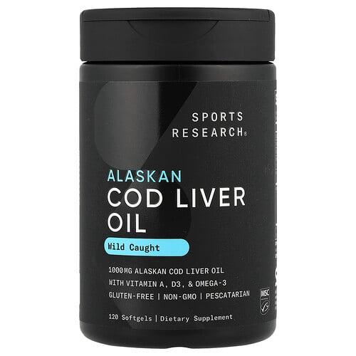 Sports Research Alaskan Cod Liver Oil 120 Softgels