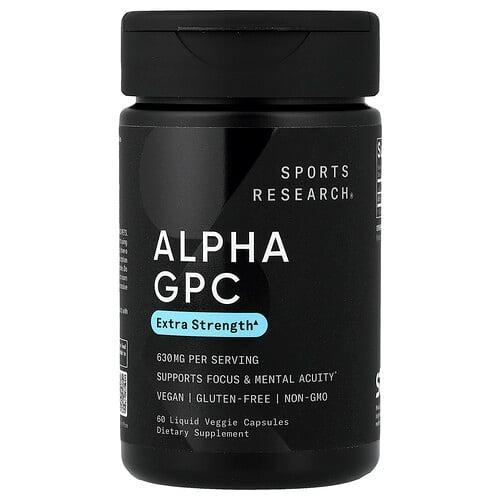 Sports Research Alpha Gpc 60 Liquid Veggie Capsules 315 Mg Per Capsule