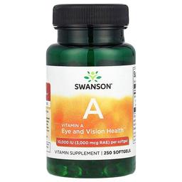 Swanson Vitamins Vitamin A 10 000 Iu 3 000 Mcg Rae 250 Softgels