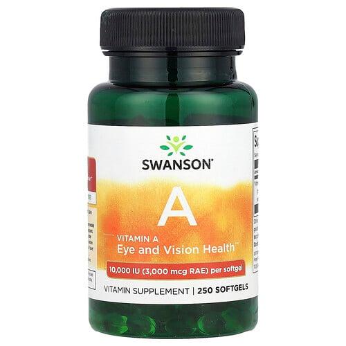Swanson Vitamins Vitamin A 10 000 Iu 3 000 Mcg Rae 250 Softgels product image
