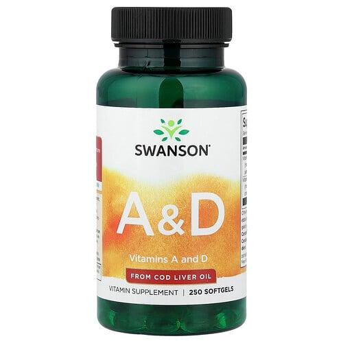 Swanson Vitamins Vitamins A D 250 Softgels