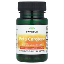 Swanson Vitamins Beta Carotene 25 000 Iu 7 500 Mcg Rae 100 Softgels