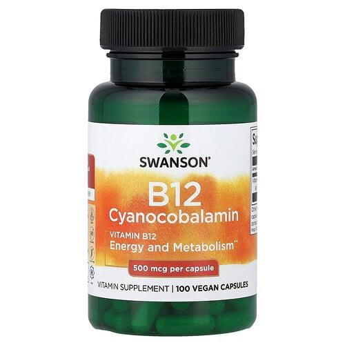 Swanson Vitamins Vitamin B12 500 Mcg 100 Vegan Capsules product image