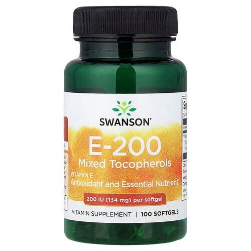 Swanson Vitamins Vitamin E Mixed Tocopherols 134 Mg 200 Iu 100 Softgels product image