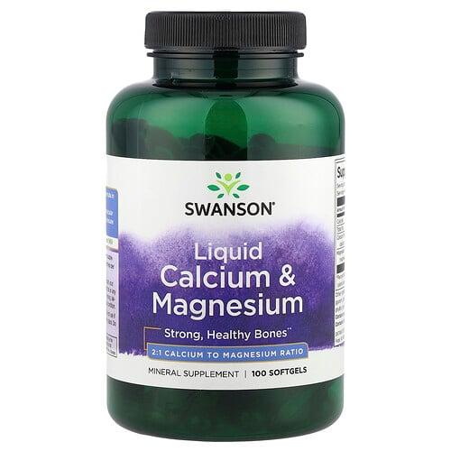Swanson Vitamins Liquid Calcium Magnesium 100 Softgels