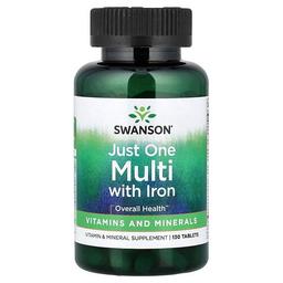 Swanson Vitamins Just One Multi With Iron 130 Tablets