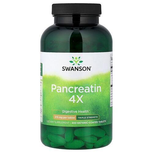 Swanson Vitamins Pancreatin 4x 375 Mg 300 Enteric Coated Tablets