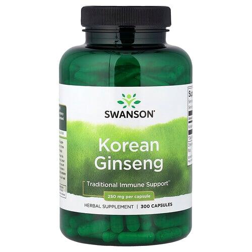 Swanson Vitamins Korean Ginseng 300 Capsules 250 Mg Per Capsule
