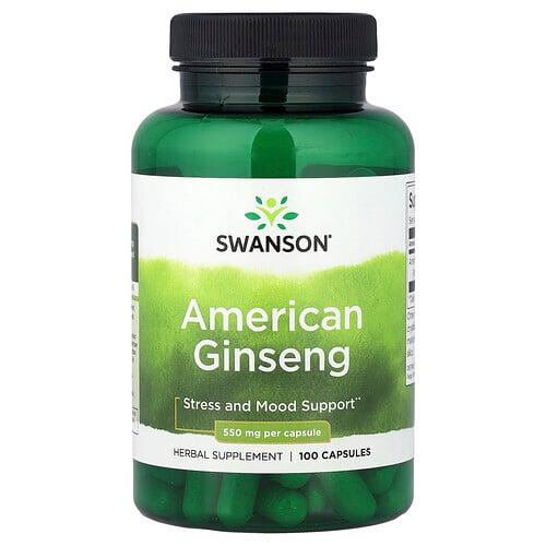 Swanson Vitamins American Ginseng 550 Mg 100 Capsules