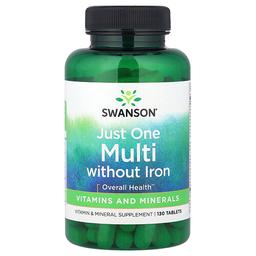 Swanson Vitamins Just One Complete Multi Without Iron 130 Tablets