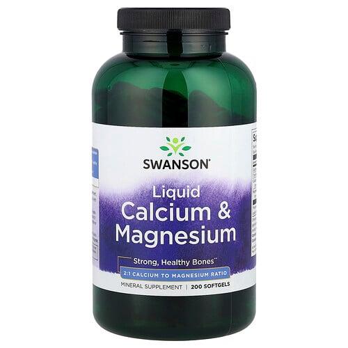 Swanson Vitamins Liquid Calcium Magnesium 200 Softgels