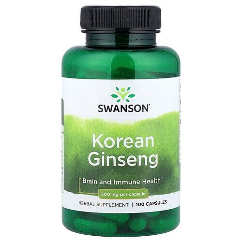 Swanson Vitamins Korean Ginseng 500 Mg 100 Capsules