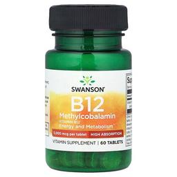 Swanson Vitamins Vitamin B12 Methylcobalamin 5 000 Mcg 60 Tablets