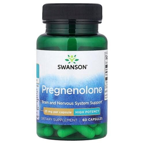 Swanson Vitamins Pregnenolone High Potency 25 Mg 60 Capsules