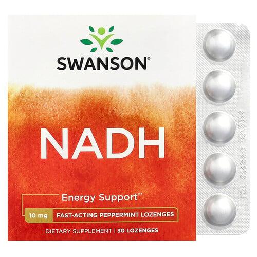 Swanson Vitamins Nadh Peppermint 10 Mg 30 Lozenges