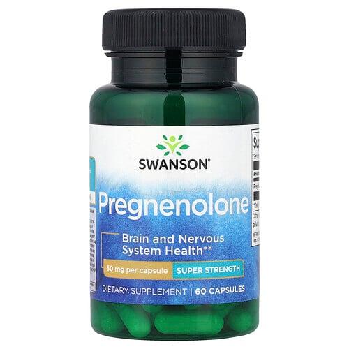 Swanson Vitamins Pregnenolone Super Strength 50 Mg 60 Capsules
