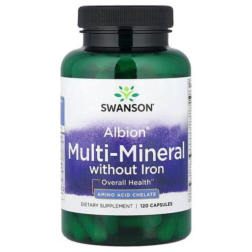 스완슨 비타민 Swanson Vitamins, Albion® 멀티 미네랄, 철분 무함유, 캡슐 120정 product image