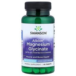 Swanson Vitamins Albion Magnesium Glycinate With Activated B Vitamins 60 Tablets