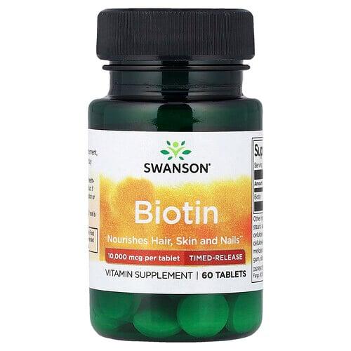 Swanson Vitamins Biotin Time Release 10 000 Mcg 60 Tablets product image