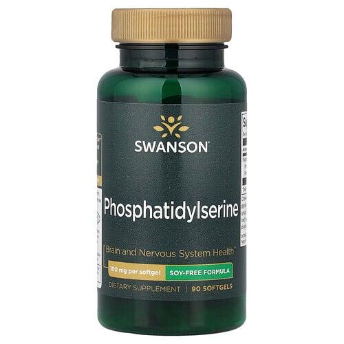 스완슨 비타민 Swanson Vitamins, 포스파티딜세린, 대두 무함유 포뮬라, 100mg, 소프트젤 90정 product image