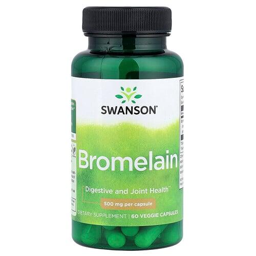 Swanson Vitamins Bromelain 60 Veggie Capsules 500 Mg Per Capsule
