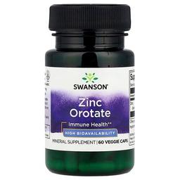 Swanson Vitamins Zinc Orotate 60 Veggie Caps 10 Mg Per Cap