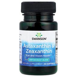 Swanson Vitamins Astaxanthin Zeaxanthin 60 Softgels