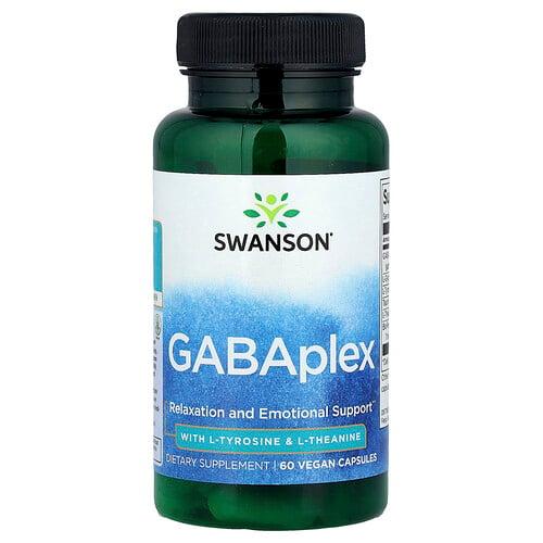 Swanson Vitamins Gabaplex With L Tyrosine L Theanine 60 Vegan Capsules