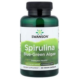 Swanson Vitamins Spirulina Blue Green Algae Standardized 90 Veggie Capsules