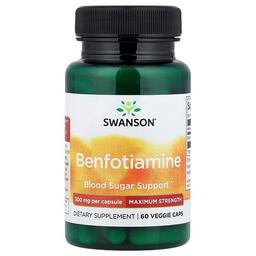 Swanson Vitamins Benfotiamine Maximum Strength 300 Mg 60 Veggie Caps