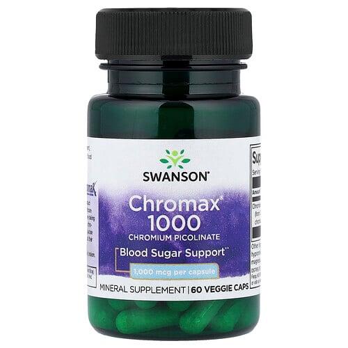 스완슨 비타민 Swanson Vitamins, Chromax® 1000, 피콜린산크로뮴, 1,000mcg, 베지 캡슐 60정 product image