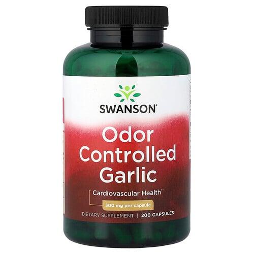 Swanson Vitamins Odor Controlled Garlic 500 Mg 200 Capsules product image