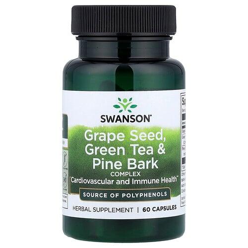 Swanson Vitamins Grape Seed Green Tea Pine Bark Complex 60 Capsules