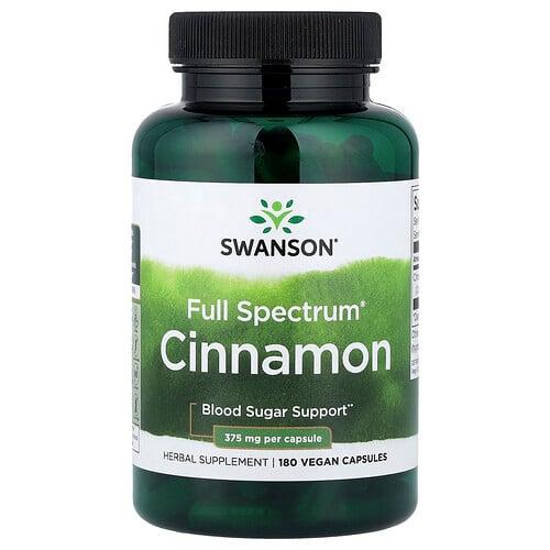 Swanson Vitamins Full Spectrum Cinnamon 180 Vegan Capsules 375 Mg Per Capsule