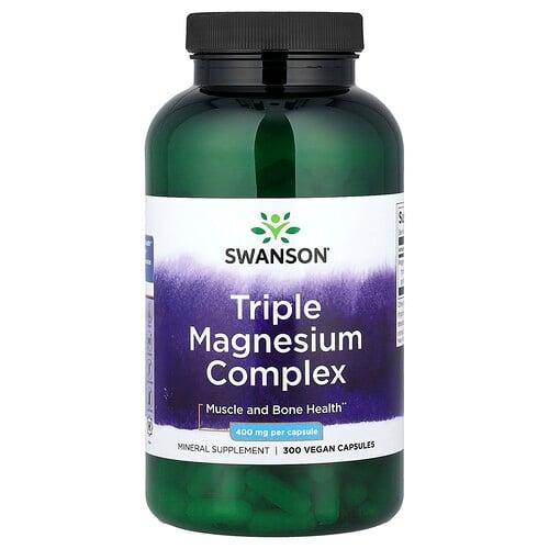 Swanson Vitamins Triple Magnesium Complex 400 Mg 300 Vegan Capsules